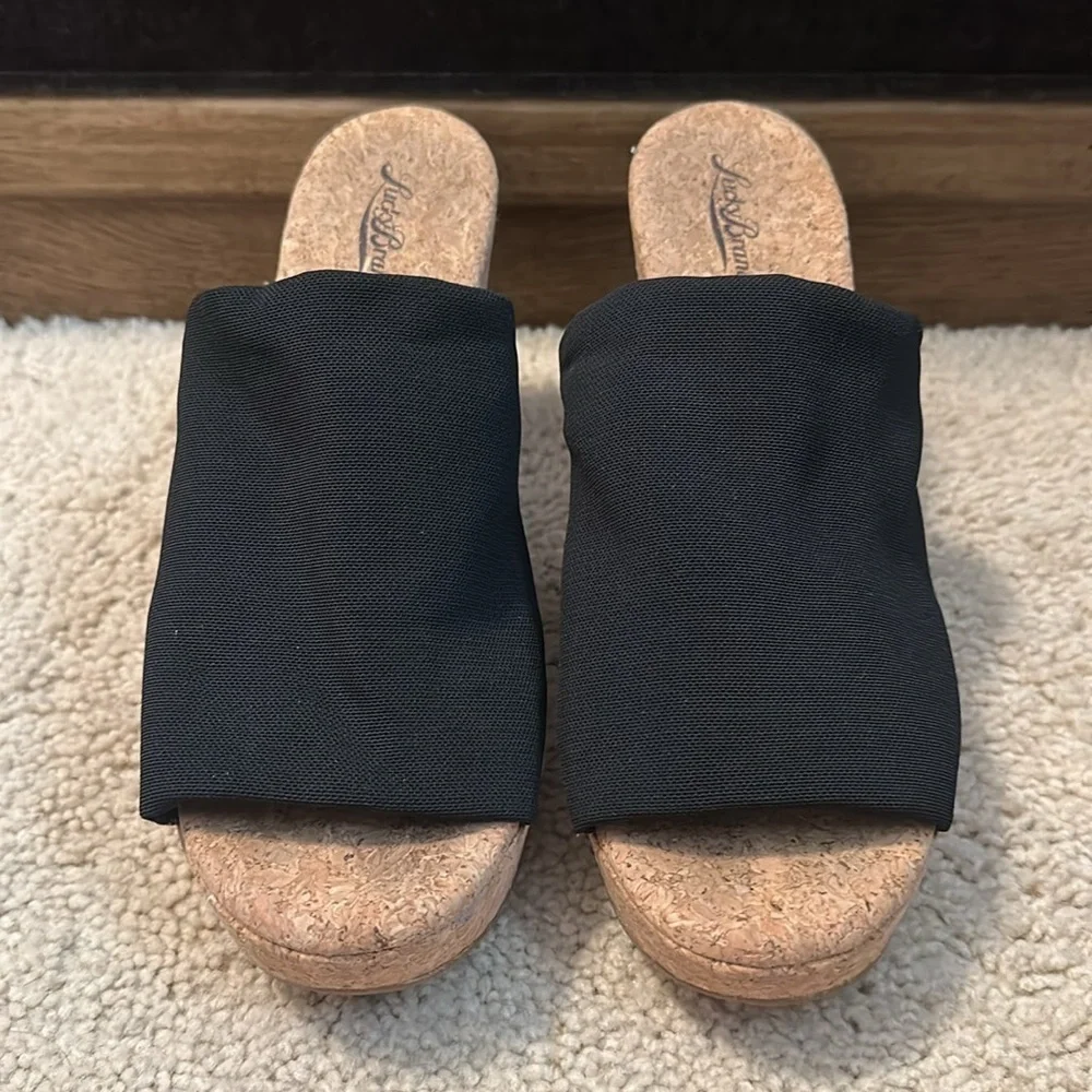 Lucky Brand Marilynn Wedges – Cork & Black – Size 9.5 - Picture 2 of 6